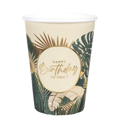 10 GOBELETS CARTON ANNIVERSAIRE JUNGLE 27CL VERT - Photo 1/3
