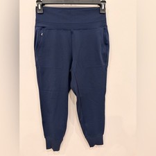 Athleta Navy Blue Joggers Women's Small Petite SP Zipper Pockets NWOT