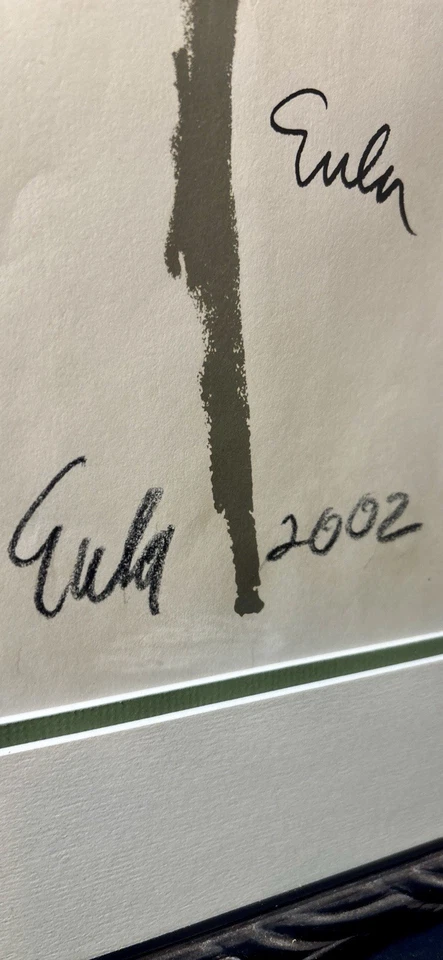 Póster firmado por Joe Eula 1965/2002 Grosvenor Gallery NYC arte floral moderno Foto 3 de 4