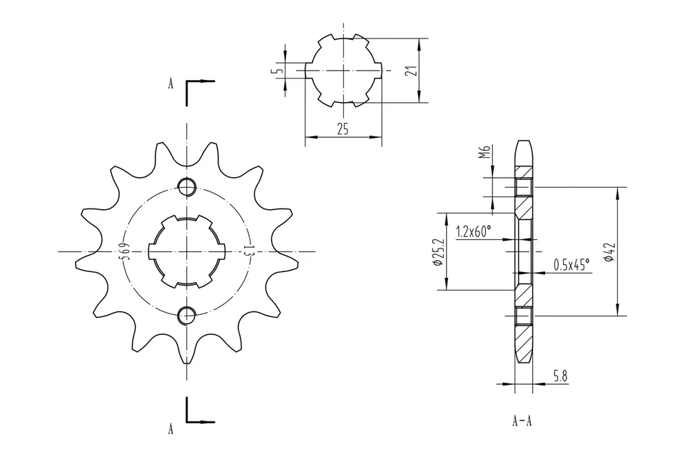 For Yamaha V Star 250 2008-2016 BikeMaster 965519 520 Series Sprocket Foto 2 de 2