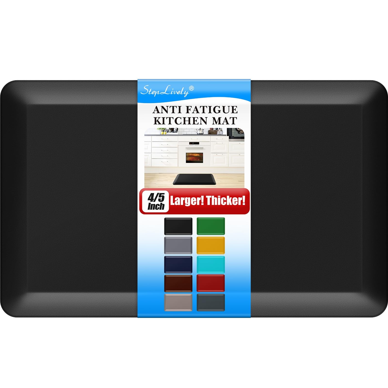 4/5 Inch Thick Kitchen Mat - Cushioned Anti Fatigue Mats for Kitchen Floor - ...