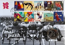 2011 &pound;5 Countdown To London 2012 Olympics Five Pound Coin Cover Royal Mint FDC