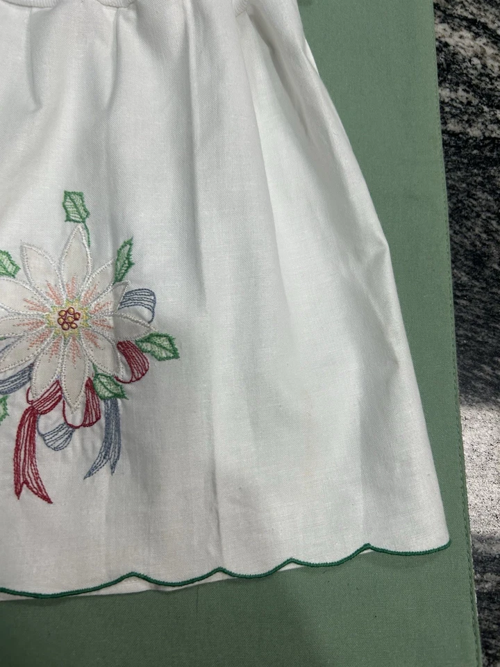 Vestido Infantil Niña Blanco Bordado Lazos de Pascua Talla 6 Meses Nuevo Hecho a Mano Foto 4 de 4