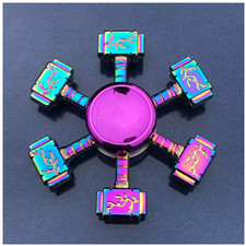 Marvel Comics Thor's Hammer Style Fidget Spinner Titanium Rainbow Color