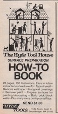 1980 Vintage Print Ad The Hyde Tool Tools Surface Preparation How-To Book