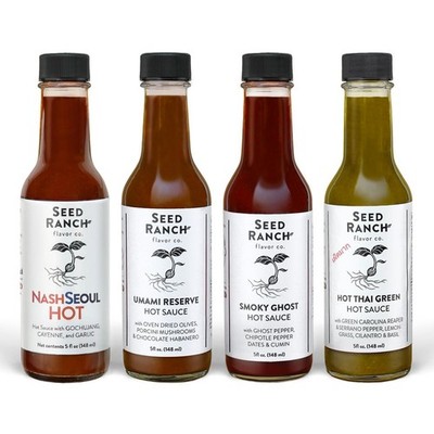 Seed Ranch Hot Sauce Variety Bundle, 4 Pack - Umami Reserve, Smoky Ghost, Tha...