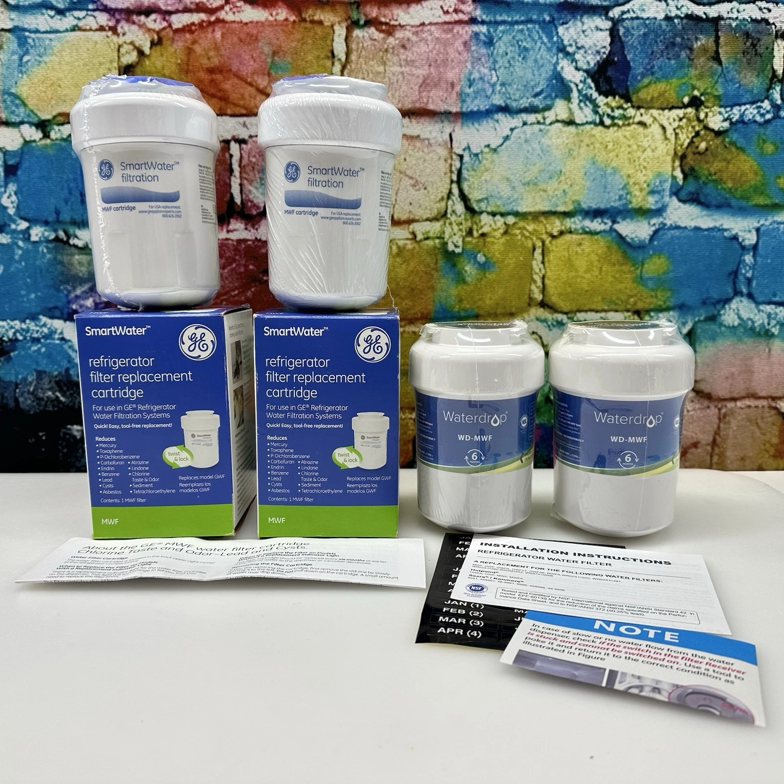 GE Smart Water Model MWF Refrigerator Filter Replacement Cartridge Waterdrop NEW