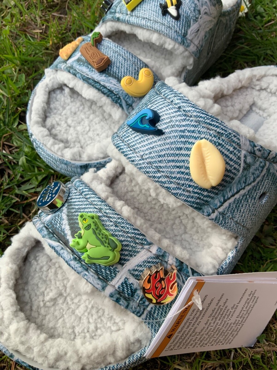 SZA x Crocs Shoes Denim Print Unisex Classic Clog Jibbitz™ US W8