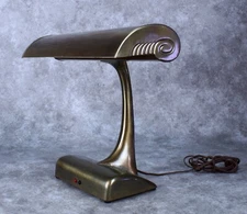 Miller Co. Vintage Industrial Streamline Fluorescent Brass Desk Lamp
