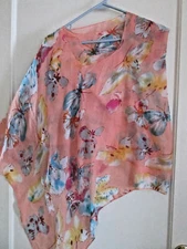 Women's Peach Scarf / Vest Draped Versatile Multiple Ways to Wear One Size 