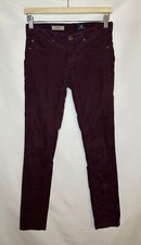 AG Adriano Goldschmied The Legging Super Skinny Maroon Corduroy Pants SIZE 26R