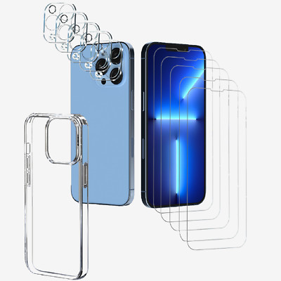 Silikon Hülle Panerfolie Kamerschutz Glas 9H Schutzpaket für iPhone 13 reihe