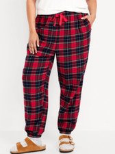 Old Navy Women's High-Waisted Flannel Pajama Joggers Navy Size XXL