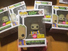 FUNKO POP MARVEL STUDIOS I AM GROOT WITH CHEESE PUFFS # 1196 FLOCKED HOT TOPIC