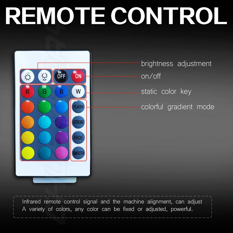 Kit de luces LED de 8 colores para chasis de coche para coches debajo Foto 2 de 4