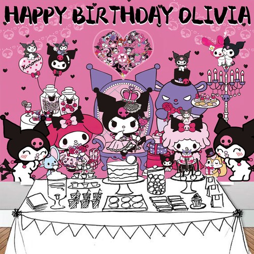 Kuromi personalisierte individuelle Banner Hintergrund Party Zubehör Geburtstagsgeschenk - Bild 4 von 13
