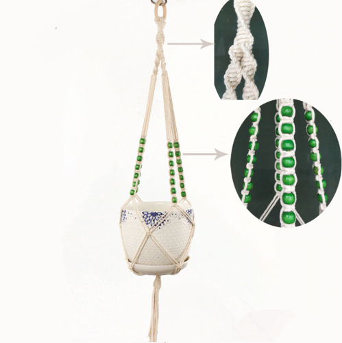 Macrame Plant Hanger Garden Indoor Hanging Planter Basket Rope Pot Holder Decor - Picture 3 of 7