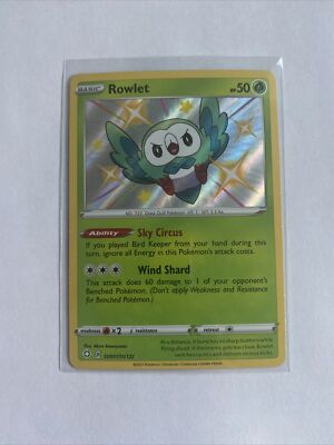 rowlet pokemon card shiny Pokemon Trading Card Game Hidden Fates Shiny Rare Rowlet SV2