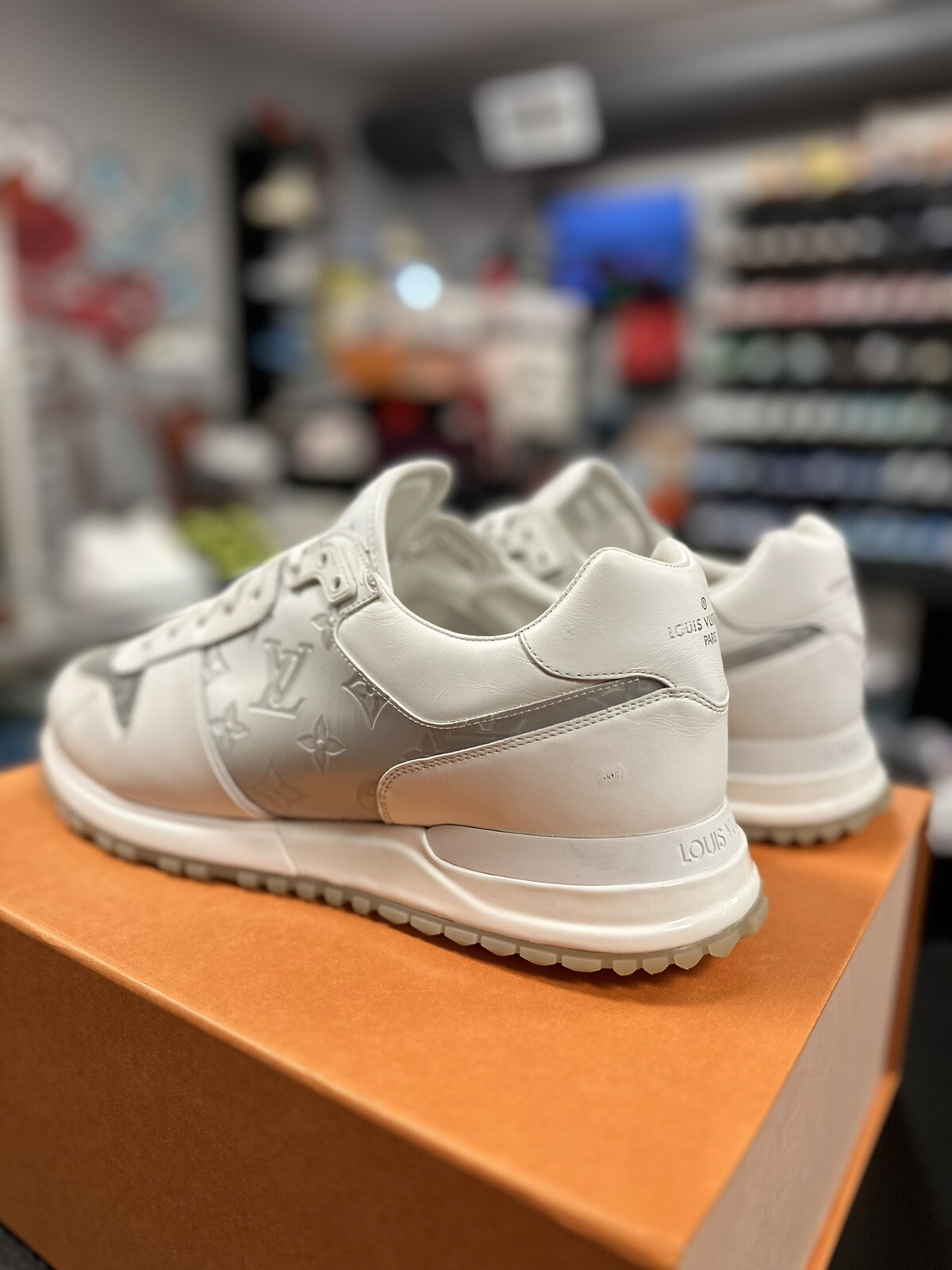 Size 10.5LV/11.5US Louis Vuitton Run Away Sneaker White iridescent 100percentAuthentic image 5