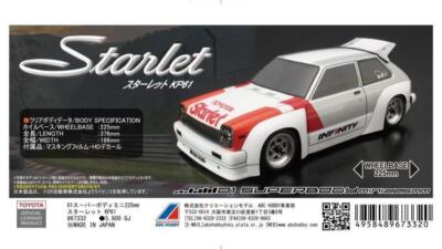 ABC Hobby 1/10 Super Body Mini 225mm Starlet KP61 Karosserie 67332