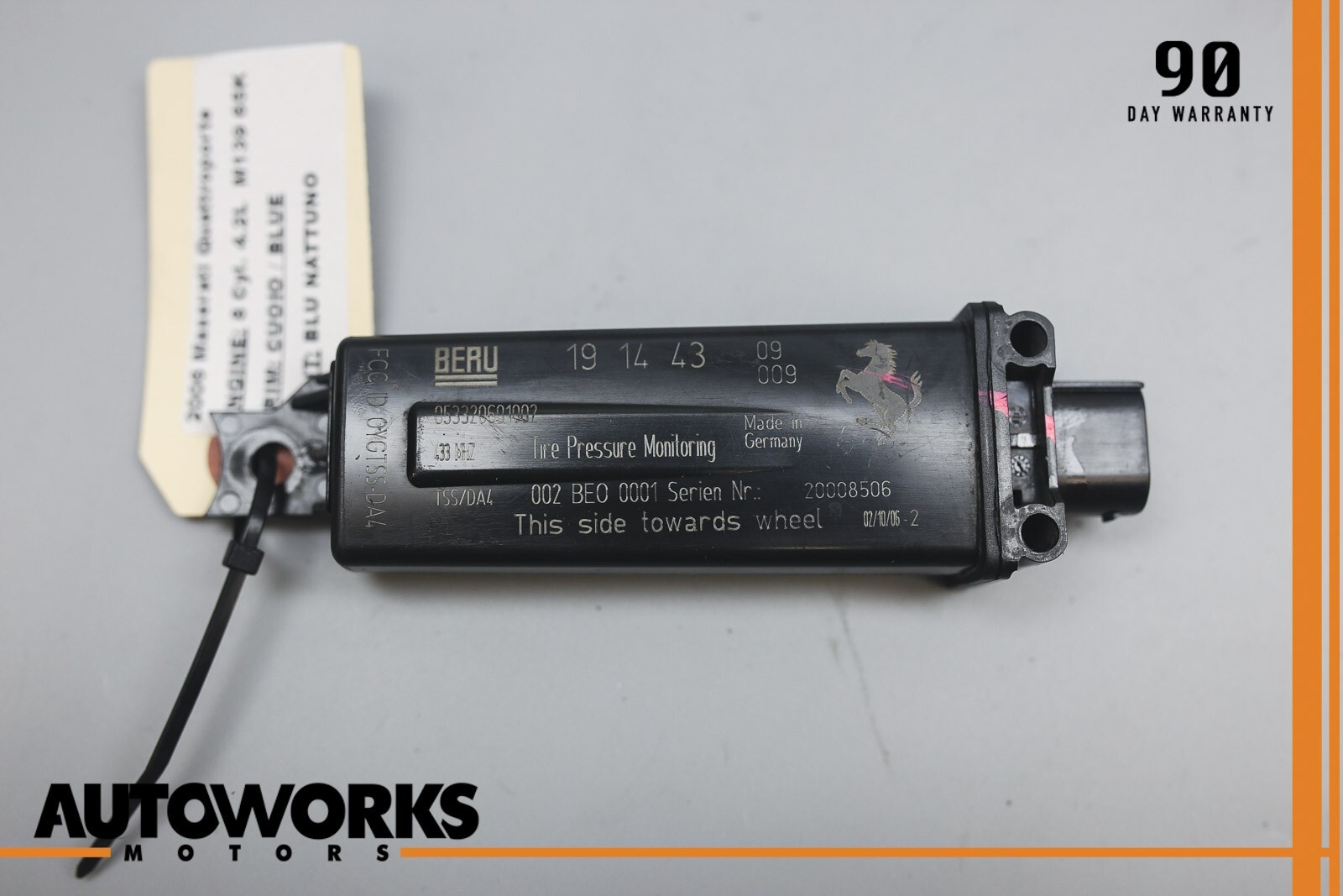 05-13 Maserati Quattroporte M139 Tire Pressure Monitor Sensor 191443 OEM
