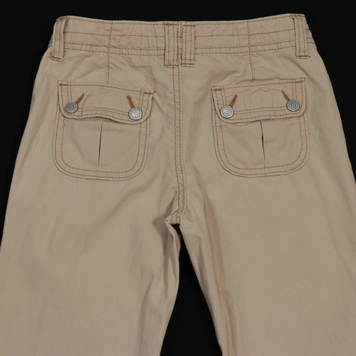 Old Navy Girls Khaki Pants sz 8 Roll Tab Cuff Convertible Capri Adjustable Waist - Picture 5 of 10