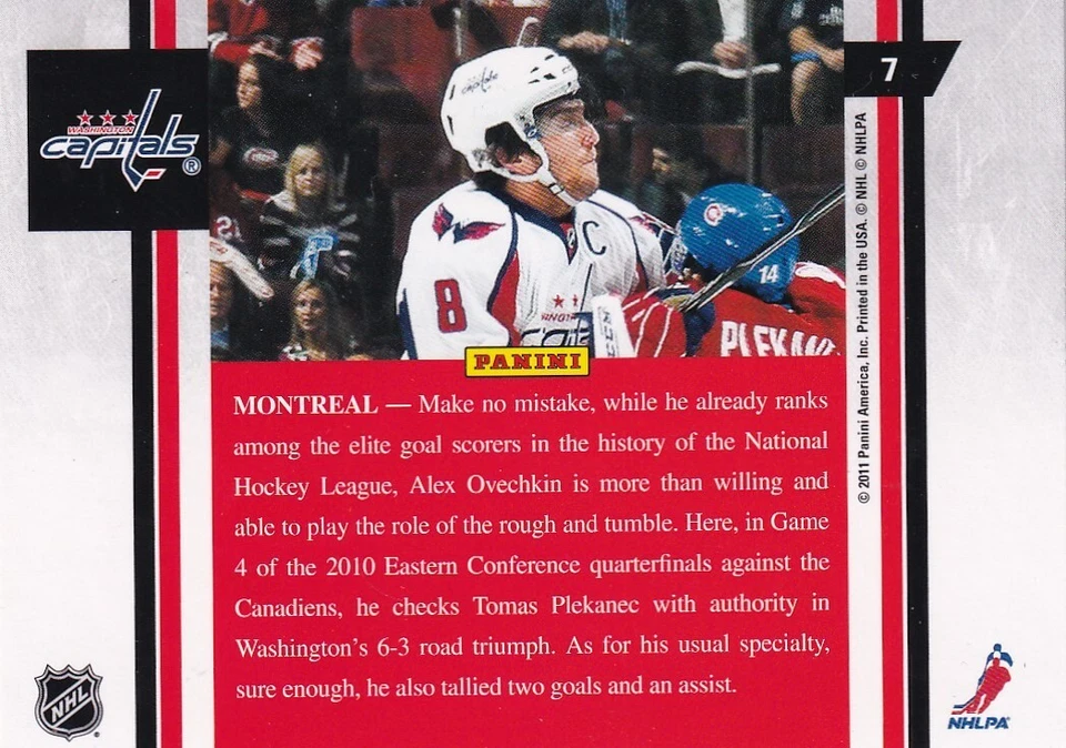 2010-11 Pinnacle Artists Proofs #7 Alex Ovechkin — 第 2/2 张图片