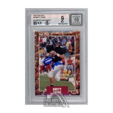 Brett Favre 1991 Star Pics Autograph Rookie Card #65 BGS 9 BAS 10
