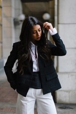 CHANEL 17C PARIS CUBA BLACK TWEED BLAZER JACKET FR40 US8.