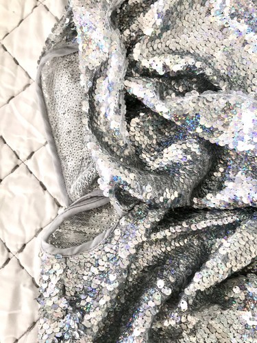 Zara Short Silver Sequinned Draped Detailing Dress M BNWT RRP £59.99 LAST ONE - Picture 7 of 12