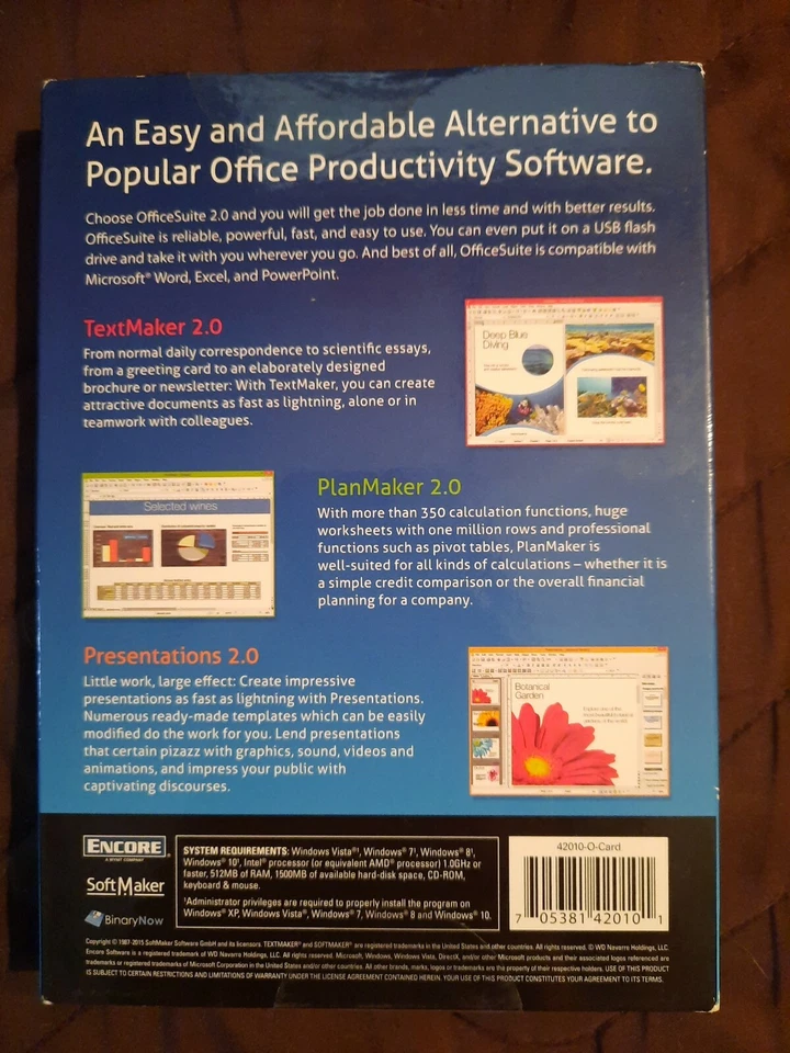 OFFICE SUITE 2.0 - Home & Business for Windows - PC CD-rom -- NEW, SEALED - Image 2 of 4