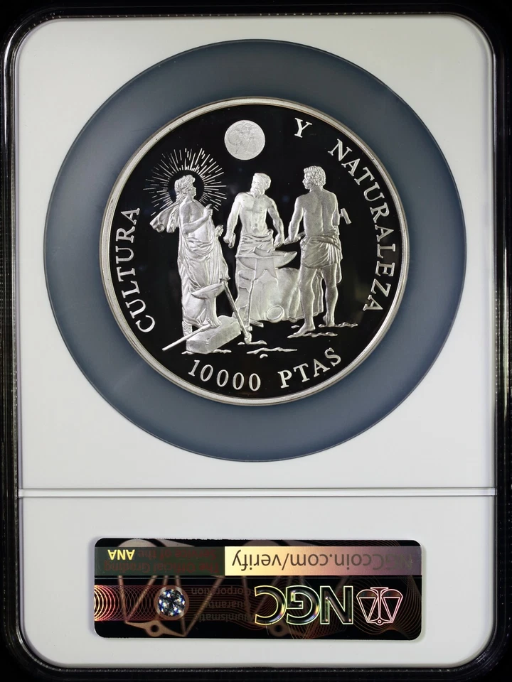 1995M Spain 10K P Velázquez Forge of Vulcan NGC PF 69 UC w/ Case +COA Top Grade! - Image 4 of 4