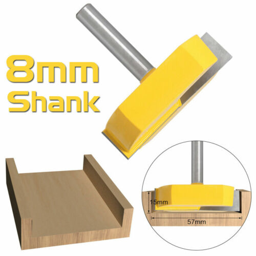 8mm Shank 2-1/4" Dia Bottom Cleaning Router Bit Woodworking Milling Cutter Tool - Picture 1 of 4