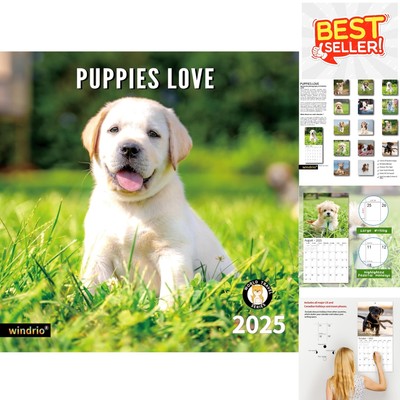 Stylish 2025 Wall Calendar with Puppy Theme - Gift-Ready & Quality Assured