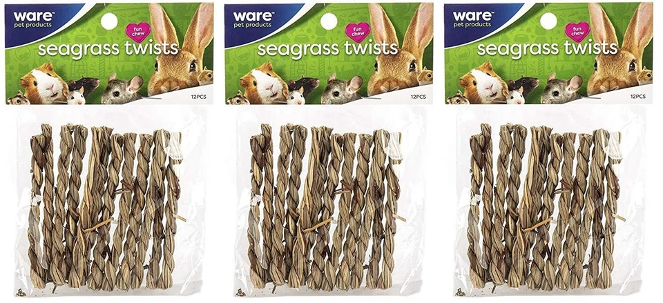 WARE MANUFACTURING Ware Natural Seagrass Sticks Chew Toy For Guinea Pigs Gerbils Rabbits LOT OF 3
