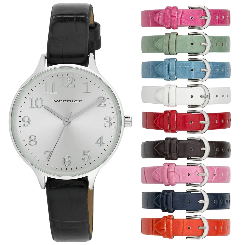 Vernier Women's Easy Read Round Watch with 10 Interchangeable Vegan Straps - Image 2 of 2