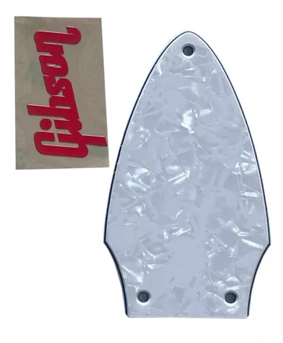 For Gibson Flying V Truss Rod Cover+ Red Decal White Pearl Guitar Pickguard