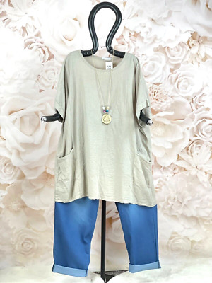 7390 LaBass Shirt mit Taschen Stonewash mit Kette Beige EG 44 - 54