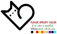 I Love Cat Graphic Die Cut decal sticker Car Truck Boat Window Laptop 6"