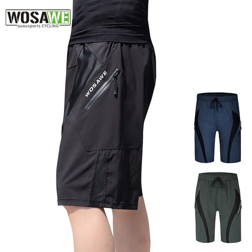 WOSAWE Mens Padded Baggy Cycling Shorts MTB Mountain Bike Pants Bicycle