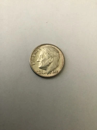 1962,silver,Roosevelt dime Philadelphia mint EF/AU detail