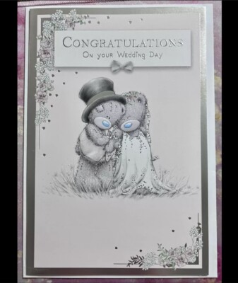 Glückwunschkarte zum Hochzeitstag Braut & Bräutigam Tatty Teddy Me to You