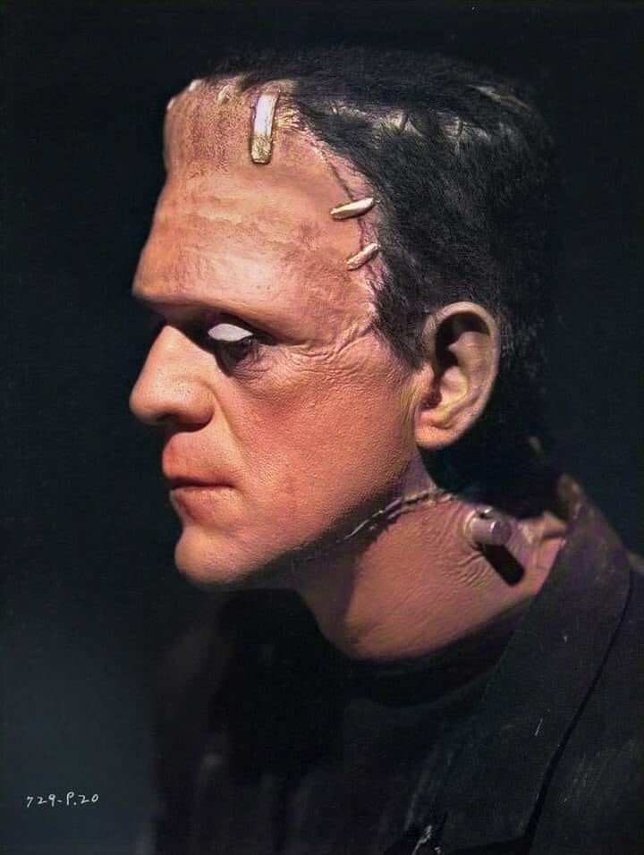 RARE COLOR STILL BORIS KARLOFF AS FRANKENSTEIN CLOSEUP 3 | eBay
