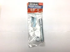 Red Head 5/8" X 5" Wedge Anchor Heavy Duty for Concrete Applications 1 PACK New