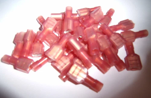 25 Female Insulated Quick Disconnect Wire Connectors Terminals Red 22-18 AWG Ga