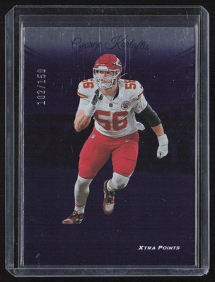 2024 XTRA POINTS PURPLE GEORGE KARLAFTIS 102/150 KANSAS CITY CHIEFS #148 SSP