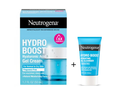 Neutrogena Hydro Boost Gel Cream, Fragrance-Free 1.7 oz + Trial Size Gel Cleaner