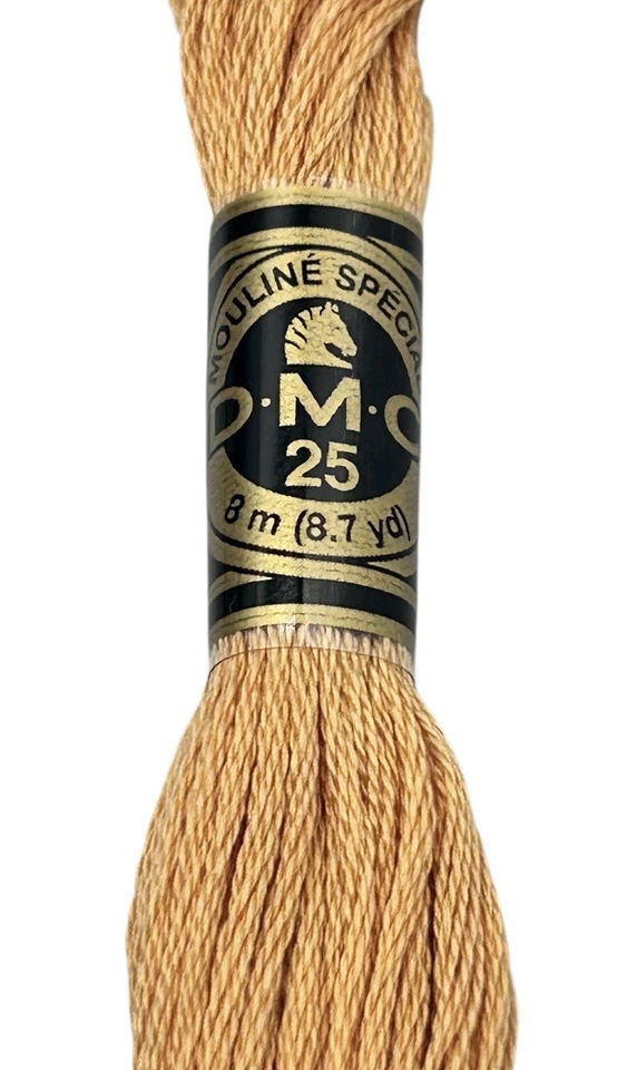 11 Skeins DMC Cotton Embroidery Floss Pale Golden Brown 3827 France 8.7y  NEW - Image 3 of 4