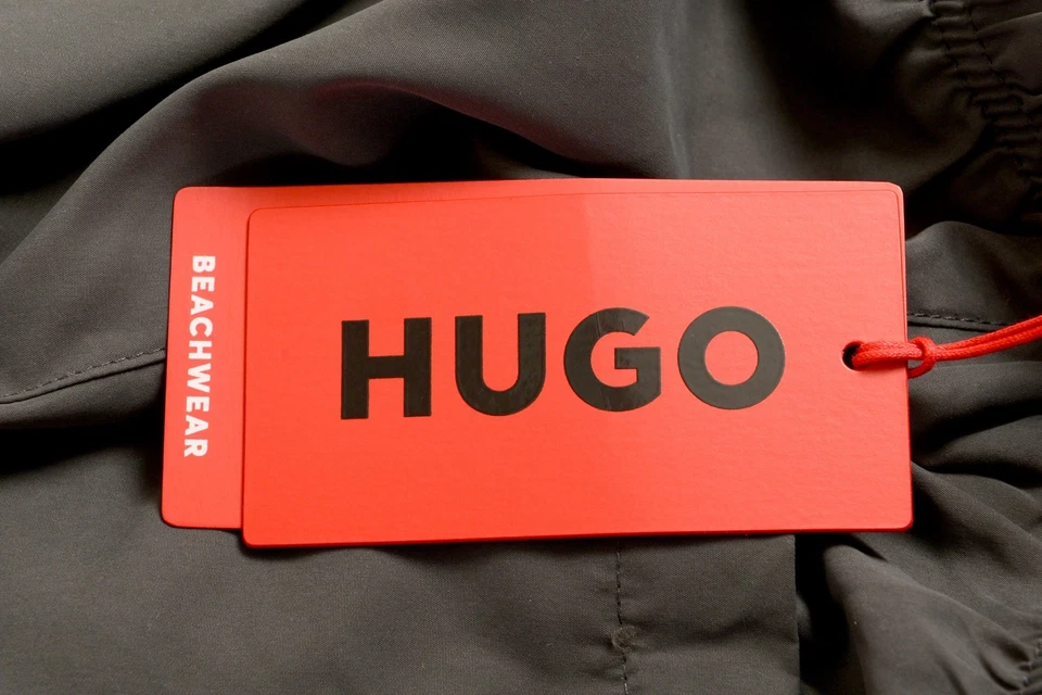 Pantalones Cortos de Natación Hugo Boss Para Hombre "ABAS" Gris Estampado de Logotipo EE. UU. M IT 50 Foto 4 de 4