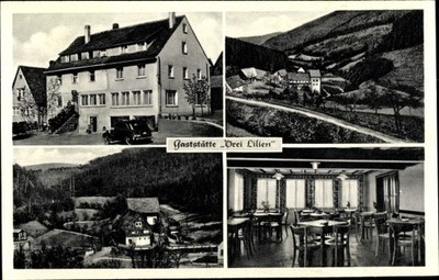 Ak Mülben Waldbrunn im Odenwald, Gaststätte Drei Lilien - 3073976
